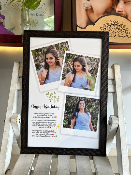 Customised birthday Polaroid frame